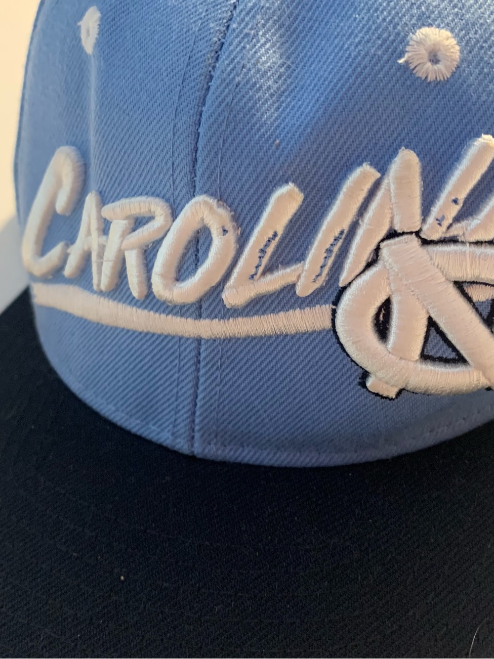 Vintage Style Zephyr UNC Carolina Snapback Hat Blue Black Flat Brim Cap Official - Picture 2 of 9